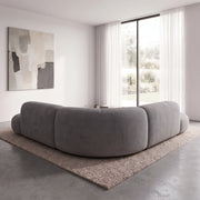 Romensia Grey Curved 5-Seater Sofa