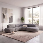 Romensia Grey Curved 5-Seater Sofa