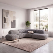 Romensia Grey Curved 5-Seater Sofa