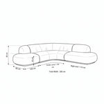 Romensia Grey Curved 5-Seater Sofa