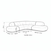 Romensia Grey Curved 5-Seater Sofa