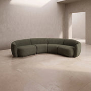 Ronila Olive Green Curved 5-Seater Sofa