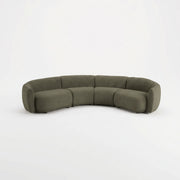 Ronila Olive Green Curved 5-Seater Sofa