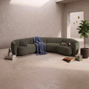 Ronila Olive Green Curved 5-Seater Sofa