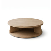 Rounaky Modern Round Wooden Coffee Table