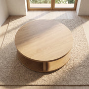 Rounaky Modern Round Wooden Coffee Table
