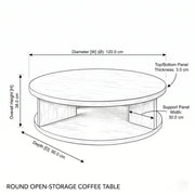 Rounaky Modern Round Wooden Coffee Table