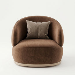 Alternate view of Roundara Brown Pedicure Chair, showing plush cushioning and curved backrest for a modern salon interior.