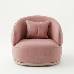 Alternate view of Roundara Pink Velvet Pedicure Chair, showing plush cushioned seat and curved supportive backrest.