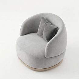 Roundara Grey Velvet Pedicure Chair