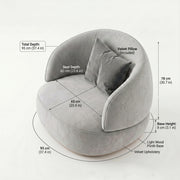 Roundara Grey Velvet Pedicure Chair