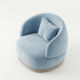 Roundara Blue Velvet Pedicure Chair