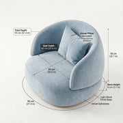 Roundara Blue Velvet Pedicure Chair