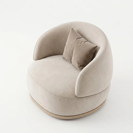 Roundara Cream Velvet Pedicure Chair