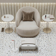Roundara Cream Velvet Pedicure Chair