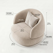 Roundara Cream Velvet Pedicure Chair