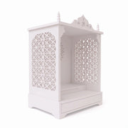 Saanvi Premium White Pooja Mandir with Om Sunburst Motif
