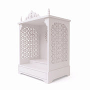 Saanvi Premium White Pooja Mandir with Om Sunburst Motif