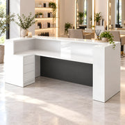 Salondra White & Black Modern Salon Reception Desk