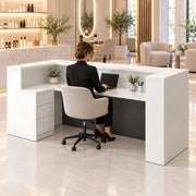 Salondra White & Black Modern Salon Reception Desk