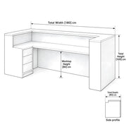 Salondra White & Black Modern Salon Reception Desk
