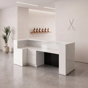 Salondra White & Black Modern Salon Reception Desk