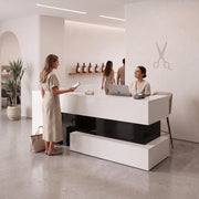 Salondra White & Black Modern Salon Reception Desk