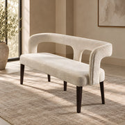 Sankilavo Beige Upholstered Accent Bench