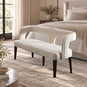 Sankilavo Beige Upholstered Accent Bench