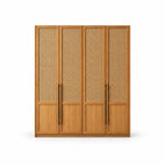 Segustona 4 Door Wooden Wardrobe, with separate lower door panels and long vertical pulls against a white backdrop.