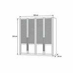 Segustona 4 Door Wooden Wardrobe dimension guide with long vertical pulls and labels of 185 cm wide and 220 cm high.