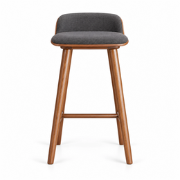 Alternate view of Sheftona Wooden Counter Stool, showing curved supportive back for a closer look at the product design.