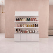 Shelponi White Salon Product Display Stand