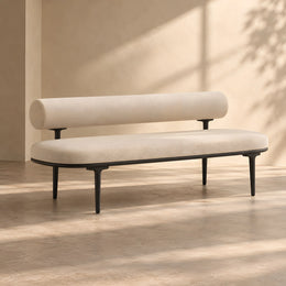Sillopura Beige Upholstered Modern Bench