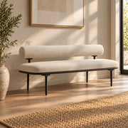 Sillopura Beige Upholstered Modern Bench