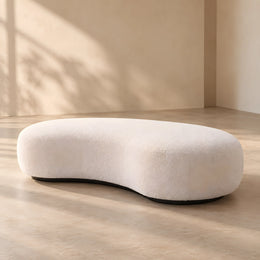Sinolora Cream Upholstered Accent Bench