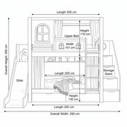 Slemnry Kids Bunk Bed with Slide & Storage