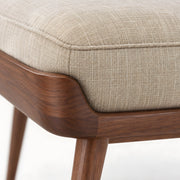Sokirova Beige Wooden Upholstered Accent Bench