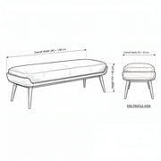 Sokirova Beige Wooden Upholstered Accent Bench
