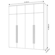 Solcario 4 Door Wooden Wardrobe