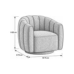 Sonkara Navy Blue Pedicure Chair dimension guide showing 75 cm wide, 75 cm deep, and 85 cm high for salon layout planning.