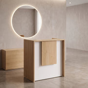 Sorrenmo Walnut & White Salon Reception Desk