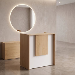 Sorrenmo Walnut & White Salon Reception Desk