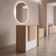 Sorrenmo Walnut & White Salon Reception Desk