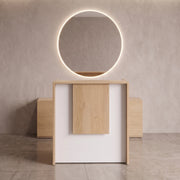 Sorrenmo Walnut & White Salon Reception Desk