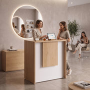 Sorrenmo Walnut & White Salon Reception Desk