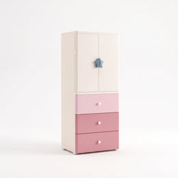 Alternate view of Starwy Kids Wardrobe with 2 Doors & 3 Drawers, showing 2 doors and 3 drawers in a modern home setting.