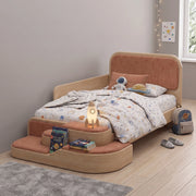 Steppina Terracotta Kids Single Bed with Steps