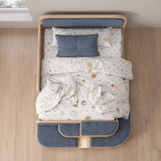 Steppina Dusty Blue Kids Single Bed with Steps