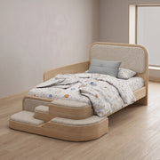 Steppina Ivory White Kids Single Bed with Steps